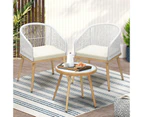 Livsip 3PCS Outdoor Furniture Lounge Setting Dining Table Chair Patio Bistro Set