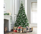 Mazam Christmas Tree 2.4M 8FT Xmas Trees Snowy Decorations Green 1480 Tips