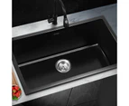 Welba Kitchen Sink 70x45cm Granite Stone Sink Laundry Basin Single Bowl Black