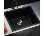 Welba Kitchen Sink 55x45cm Granite Stone Sink Laundry Basin Single Bowl Black