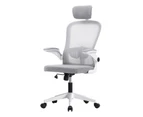 Oikiture Mesh Office Chair Executive Fabric Gaming Seat Racing Computer White