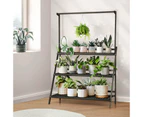 Livsip Bamboo 3-Tier Folding Plant Rack Stand Wooden Shelving