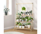 Livsip 3-Tier Folding Plant Stand w/ Hanging Bar