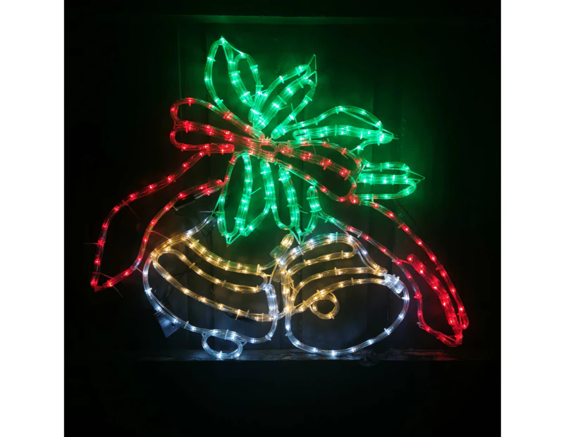 Christmas LED Motif Animated Holly Jingle Bells 77x63cm Outdoor Display