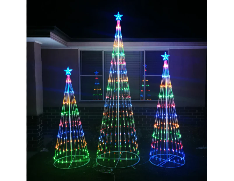 Christmas 190cm Cone Tree 198 LED Digitally Animated 24 Functions Multi Colour