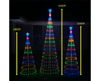 Christmas 190cm Cone Tree 198 LED Digitally Animated 24 Functions Multi Colour