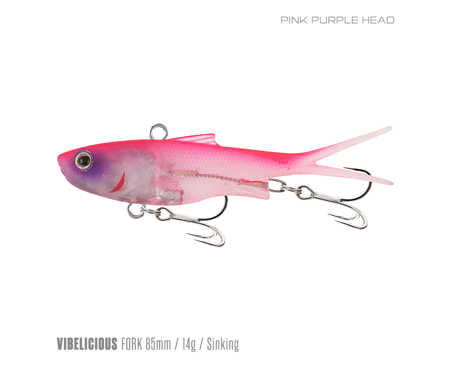 Samaki Vibelicious Fork Tail Soft Vibe 85mm 14g Fishing Lure #Pink Purple  Head<!-- -->