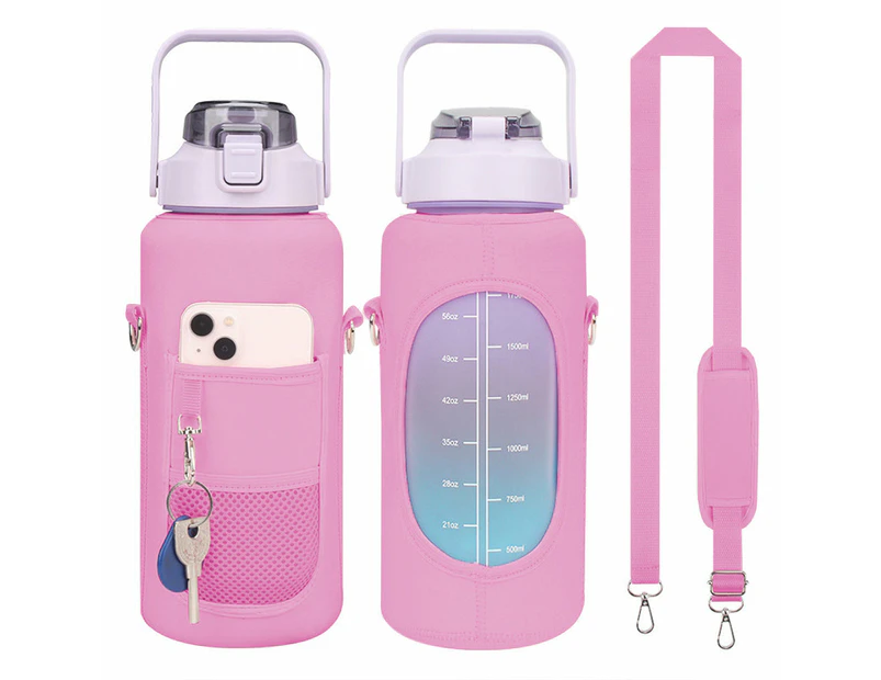 2L Neoprene Water Bottle Carrier Bag Bottle Pouch Sleeve Pink