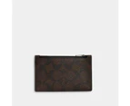 Coach Outlet Zip Card Case In Blocked Signature Canvas