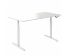 Desky Single Sit Stand Desk - White / White Standing Computer Desk For Home Office & Study