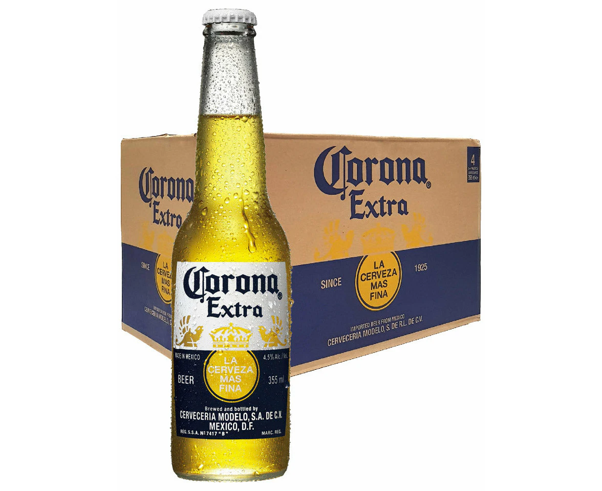 Corona Extra Beer Brown Box Imported From Mexico Case 4 X 6 Pack 355ml Bottles