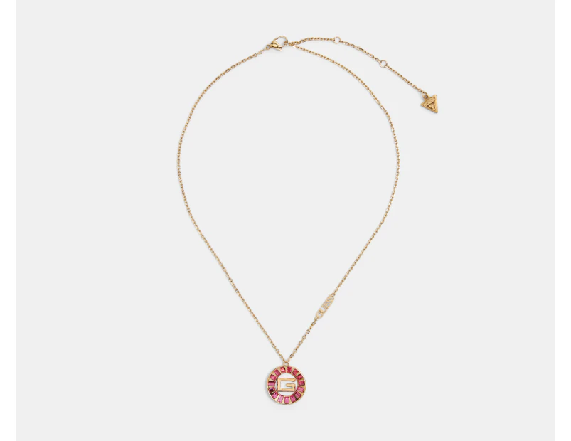 GUESS Rose Baguette Coin Pendant Necklace - Gold