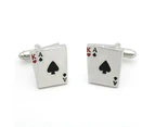 Cufflinks Ace King Poker Cards Silver Novelty Mens Gift Formal Business Shirt