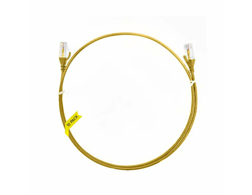 Pack Of 10 Cat 6 Ultra Thin Lszh Yellow Ethernet Network Cable