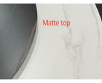 Ciara Matte Ceramic Round Dining Table/Lazy Susan/ Fish-belly Matte White Top - 1.5M, Black