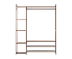 Oikiture Clothes Rack Open Wardrobe Garment Coat Hanging Rail Bamboo 8 Shelves