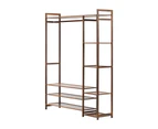 Oikiture Clothes Rack Open Wardrobe Garment Coat Hanging Rail Bamboo 8 Shelves