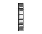 Oikiture Display Cabinet Storage 5-Tier Shelves Clear Bookcase Stand Rack Black