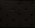 Foret Bed Frame Queen Base Bedroom Furniture Wooden Fabric Tufted Studs Black