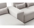 Foret 4 Seater Sofa Modular Corner Lounge Couch Fabric Right Chaise Beige L Shape