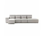 Foret 5 Seater Sofa Modular Corner Lounge Couch Fabric Right Chaise Beige