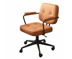 Foret Home Office Chair Computer Ergonomic Swivel Mid Back Padding Wheel Armrest - Orange 01