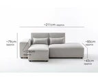 Foret 3 Seater Sofa Modular Corner Lounge Couch Fabric Right Chaise Beige