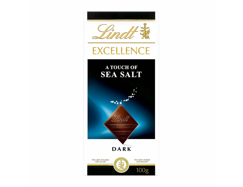 Lindt Excellence Sea Salt Dark Chocolate Block | 100g