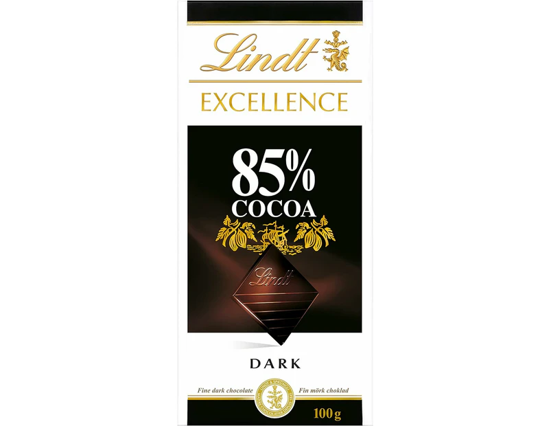 Lindt EXCELLENCE 85% Cocoa Dark Chocolate - 100g - Full-bodied and Indulgent