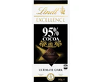 Lindt Excellence 95% Cocoa Dark Chocolate - 80g Block