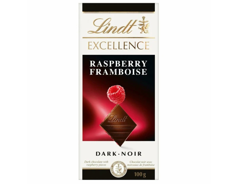 Lindt Excellence Raspberry Intense Dark Chocolate Block | 100g