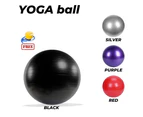 Yoga Ball with Pump for Pilates Gym Home Exercise & Rehab 85cm Purple