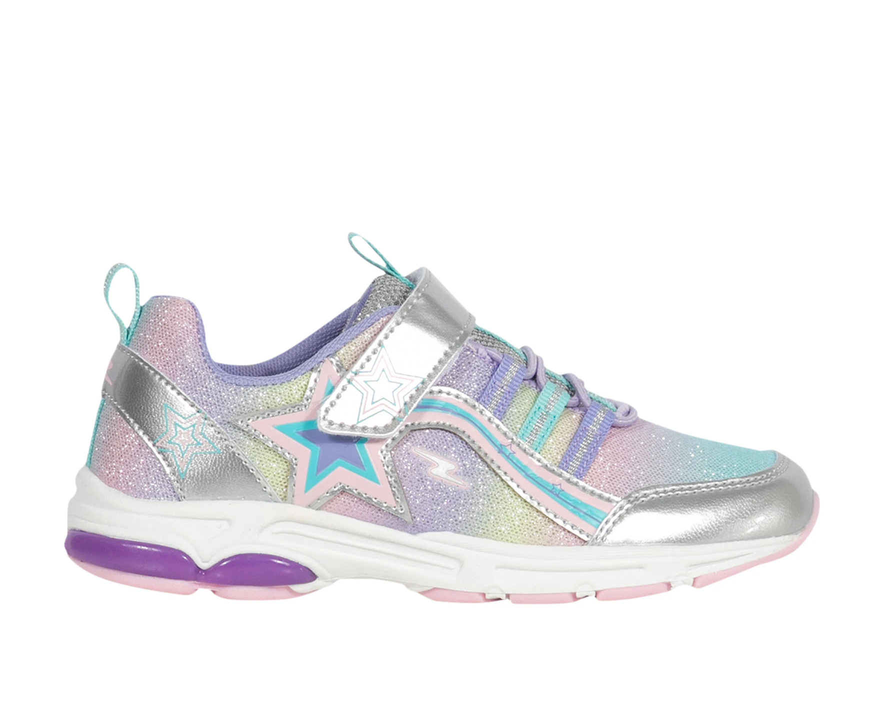 Sherbet Be 1 Touch Fastening Sneaker Girl's - Silver