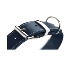 Hunter Aalborg Special Leather Dog Collar, Dark Blue