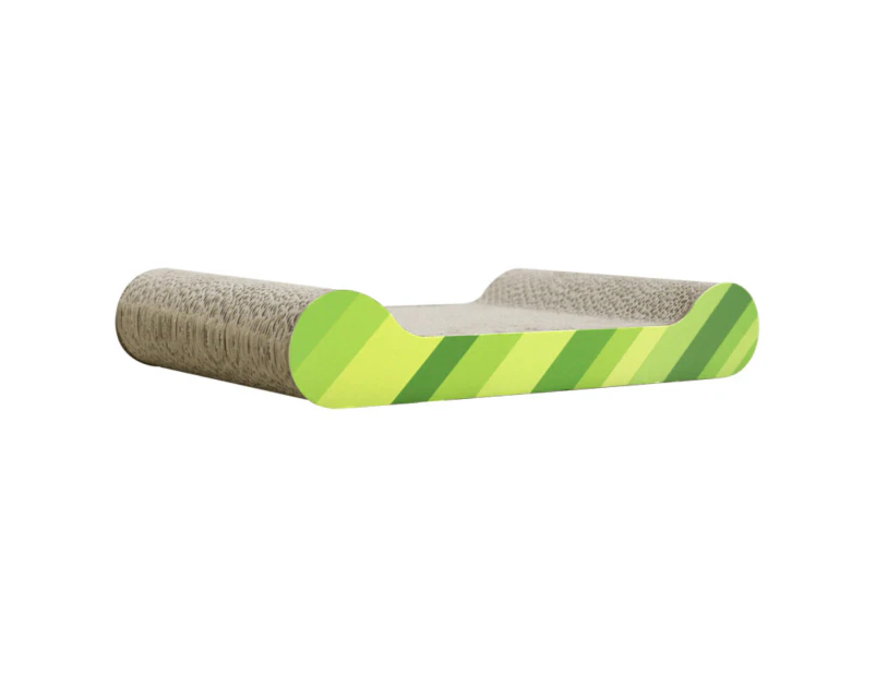 Cardboard Cat Scratcher Lounge, Green Stripes