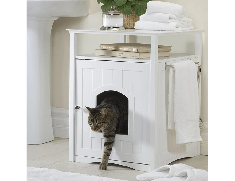 Jasper 2 Cat Litter Cabinet, White