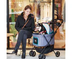 Ibiyaya Easy Stroller Pet Buggy in Grey & Blue