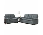 Foret 3+2 Seater Sofa Sectional Lounge Couch Furniture Modern Fabric Dark Grey