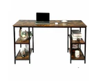 Foret Computer Desk Office Table Storage Shelf Study Work Metal Antique Brown