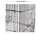 Pet Bird Cage Parrot Aviary Canary Budgie Finch Perch Black Portable Metal