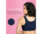 Exquisite Form Front Close Wireless Lace Posture Bra in Time Square Navy