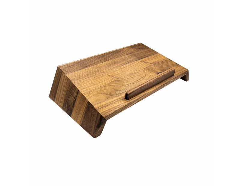 Desky Wooden Laptop Riser - Hardwood Walnut Laptop Holder for Desk