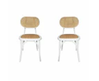 HomeStar Set Of 2 Lima Rattan Dining Chair - Natural/White