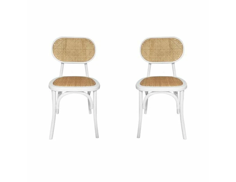 HomeStar Set Of 2 Lima Rattan Dining Chair - Natural/White