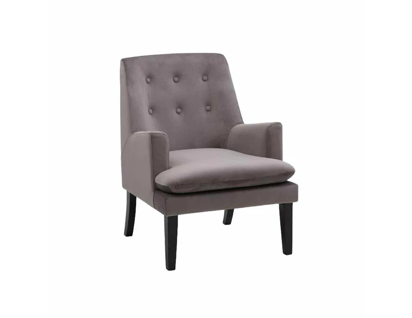 HomeStar Masha Velvet Fabric Accent Lounge Arm Chair - Grey
