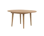 6IXTY Niche Round Oval Wooden Extension Dining Table 110-145cm - Natural