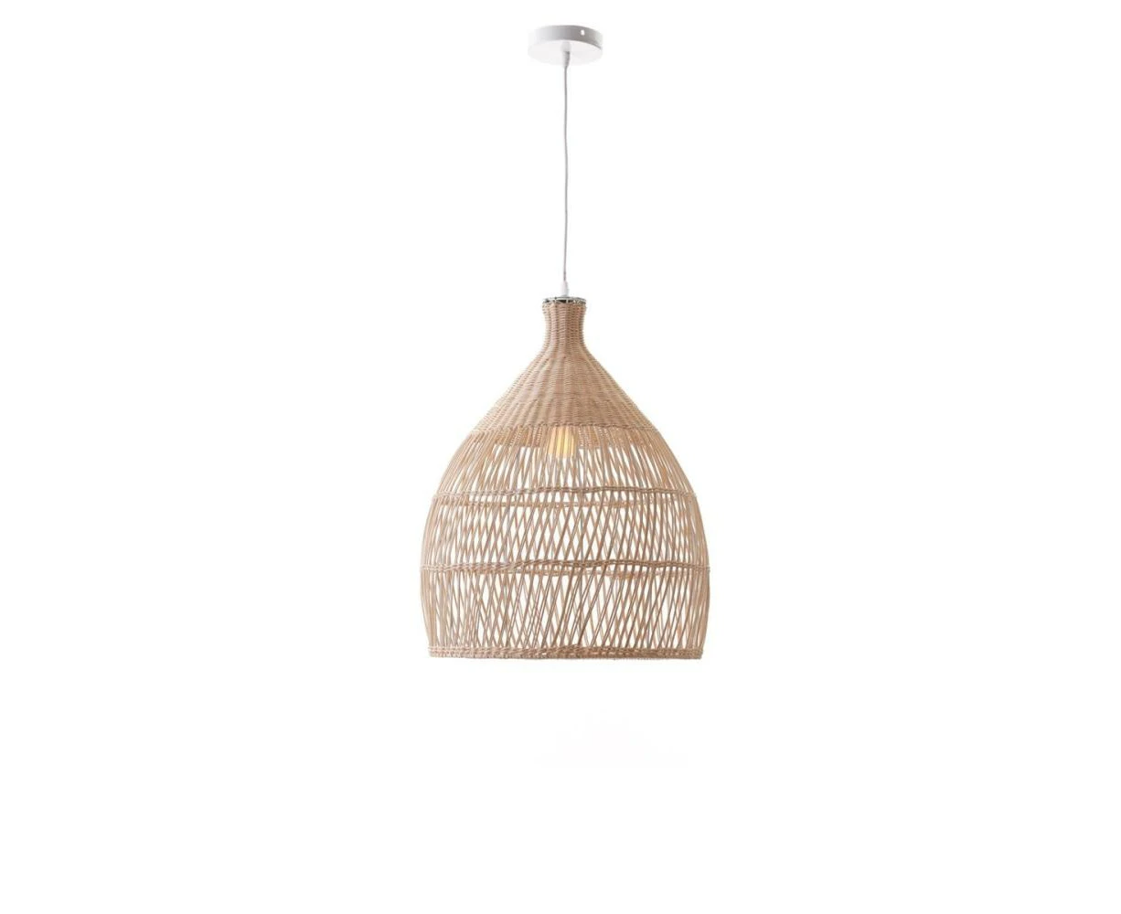 Marie Rattan Modern Elegant Pendant Lamp Ceiling Light - White