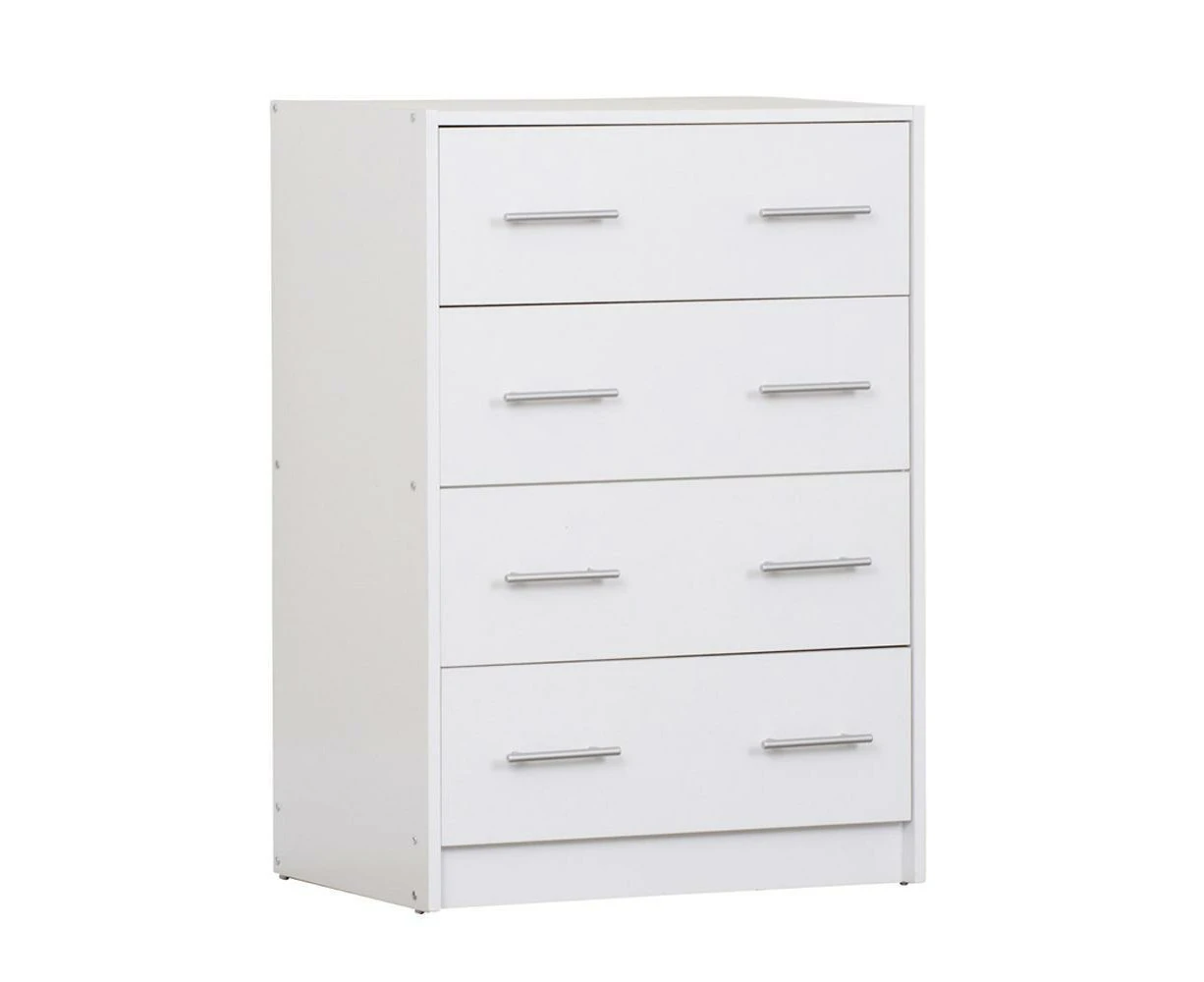 Nova Chest of 4-Drawer Tallboy Storage Cabinet - White