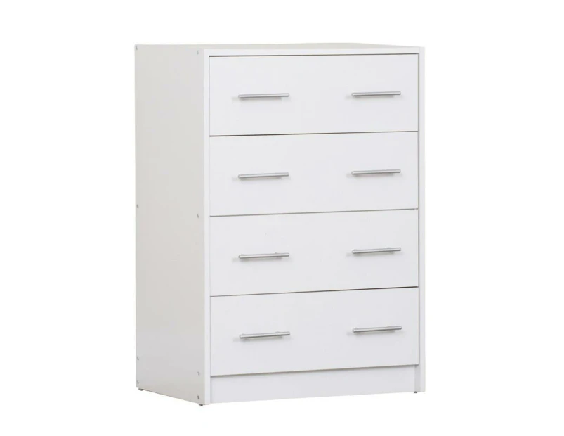 Nova Chest of 4-Drawer Tallboy Storage Cabinet - White