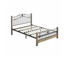 Cosmo King Size Bed Frame - Black Metal Frame - Maple